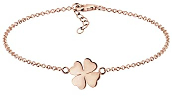 Elli Pulseras El amuleto de la suerte de hoja de trébol para damas en plata esterlina 925