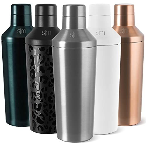 SIMPLE MODERN Cocktailshaker für die Bar mit JiggerDecke | Edelstahl Geschenke für Frauen und Männer | Classic Shaker Sammlung | 590ml | Simple Stainless