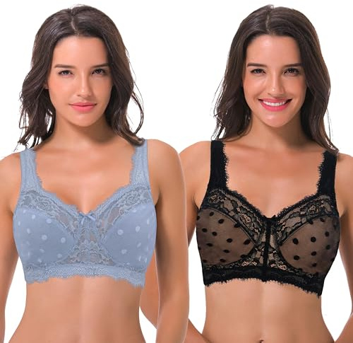 Curve Muse Non doublé Minimiseur Soutiens-Gorge sans Fil-x2 ou x3 | Couvrance totale, Bretelles réglables, Fermeture Agrafes, Nylon, Microfibre, Élasthanne