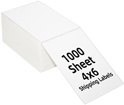 2 Stapel, 1000 Etiketten] Fanfold 10,2 x 15,2 cm Direkt-Thermo-Versand-Etiketten, selbstklebend, 500 Versand-Etiketten für Thermodrucker