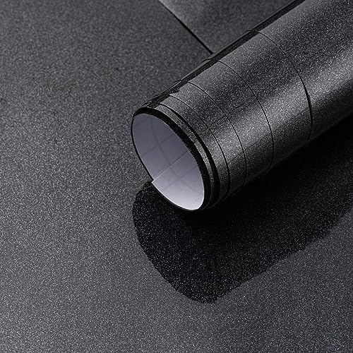 Arthome Klebefolie Möbel Glanz Schwarz 40cmx3m Selbstklebende Tapete, Glitzer Abziehen und Aufkleben Wasserdichtes PVC Vinyl möbelfolie papier, Klebefolien für Möbel Arbeitsplatte Küche Dekorfolie