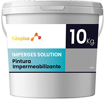 h2oplus Elastische, Wasserdichte Bodenfarbe PROFESSIONELL · Bodenbeschichtung Außen Grau · 10 kg (8,3 L) · Für Balkon Boden, und Dächer