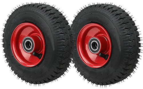 LIGUOYI Schubkarrenreifen 2 Stück Ersatzräder 8 Zoll 10 Zoll Luftreifen ​Gummiräder/Vakuum - Doppelkugellager Tragkraft 300kg - Hilfsrad Pannensicheres Rad - Für Rollstuhlwagen DIY Plattformwagen