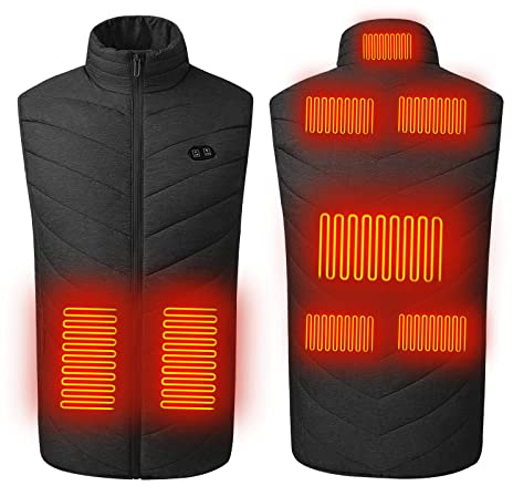 Battnot Beheizbarer Body Warmer Damen Herren, beheizbare Westen Heizjacke elektrischer Thermoweste über USB, Winter warme leichte Heizweste mit 3 Heizstufen für Jagd Skifahren,Angeln
