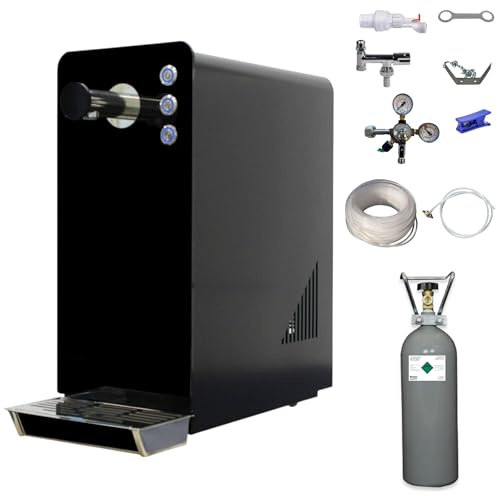 BieTal® Wassersprudler BT-15 SetTafelwasseranlage mit Kühlung Sprudelwasser Trinkwasser Wasserspender 15 L/h - schwarz