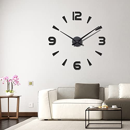 Warminn DIY Aufkleber Wand Modern Rahmenlose Wanduhr Groß, 60-120cm