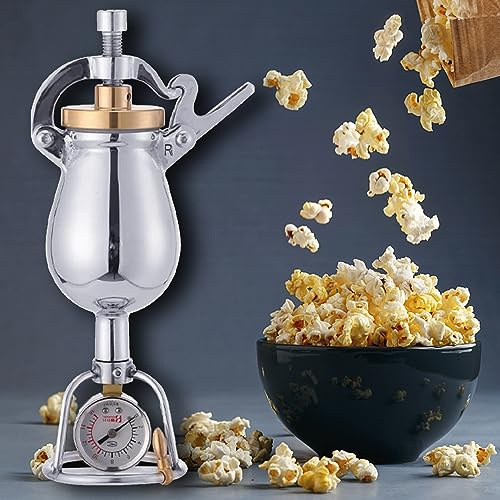 ZZYYZZ Edelstahl-Popcorn-Popper, handbetriebene Mais-Popcorn-Maschine, Vintage-Popcorn-Maker-Set, Geschenke für Weihnachten, Halloween, Zuhause, Party,230ml