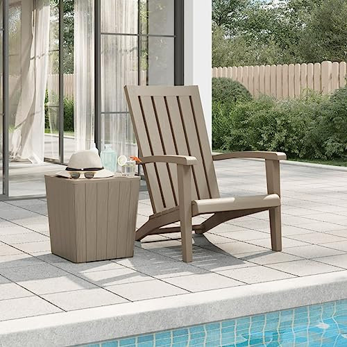 GuyAna Adirondack-Gartenstuhl Hellbraun propylen Loungesessel Outdoor Balcony Furniture Gartenliege Wetterfest Outdoor Garten Stuhl