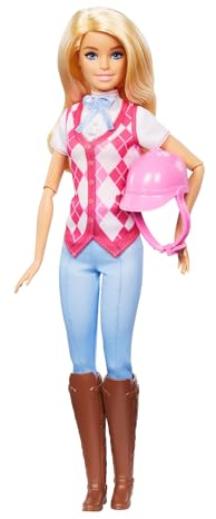 Barbie Puppe Malibu“ und Zubehör von Barbie Mysteries: Das geheimnisvolle Pferdeabenteuer“, inklusive Modepuppe, abnehmbarem Reitoutfit und Helm, HXJ38