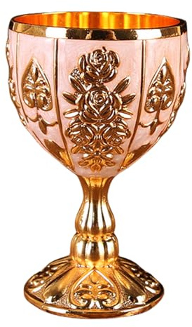 Maciun Taza de Cáliz, Copa de Cáliz, Taza de vino vintage de metal repujado de 30 ml, Adornos de gabinete de vino, regalo de copa para boda en el bar de casa, adornos retro, pequeña