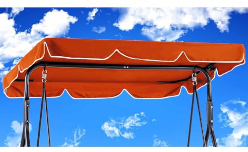 Hollywoodschaukel Dachbezug 210 x145 cm Wasserdicht,Hollywood Swing Ersatzdach Winddicht, Dauerhaft Hollywoodschaukel Ersatzdach Reißfest, Polyestertuch Anti-UV Staubdicht (210 * 145cm,Orange)