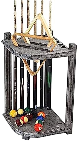 ANIIC Pool-Queue-Halter Bodenstehender 10-Loch-Billard-Queue-Halter, Vintage-Grauer Queue-Rack, Billard-Zubehör Billard Queue Halterung