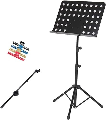 TIST Soporte for partituras de Doble Uso, Soporte for Libros de Escritorio con Bolsa de Transporte portátil, Clip for partituras de lámpara, Soporte for Tableta y Libro bíblico