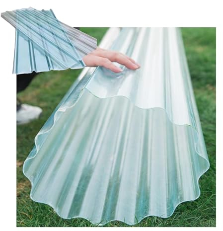 Transparente Dachplatten, stumme Shed-Dachplatten, UV-beständiges Dachmaterial, 1,2 mm dicke gewellte Dachplatten, Dachpaneelabdeckungen, for den Außenbereich(Color:9pcs,Size:0.9*1.7m/35*67in)