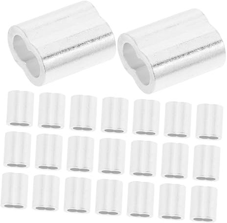 JECOMPRIS 120pcs Aluminum Buckle Wire Clamp Cable Crimps Wire Cable Crimp Sleeves for Outdoor Rigging and Securing Aluminum