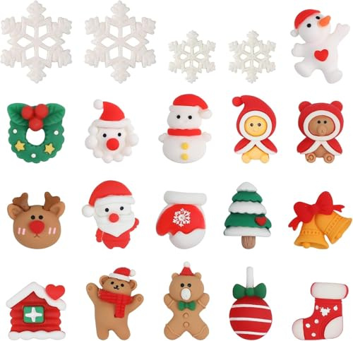 SULOLI 20pcs Figurines Miniature de Résine Père Noël Mini Figurine de Noel Objet de noël，Noël Cadeau