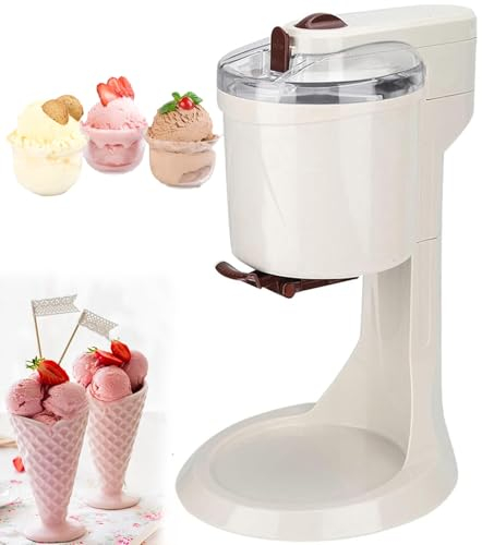 ANGDI Home Ice Cream Machine, Automatic Small Ice Cream Machine, Portable Frozen Yoghurt Sorbet Machine, Home, One Push Operation, Perfect for Homemade Ice Cream and Sorbet Making