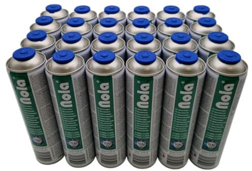 NOLA 2X 600ml (338g) Universalgas Gaskartuschen – 70% Butan / 30% Propan – Schraubventil EN417 – Campinggas für Unkrautbrenner, Lötbrenner, Gaskocher, Gasgrill & Outdoor-Einsatz – Made in Europe