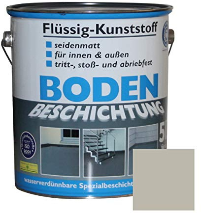 Dynamic24 Plastica, 5 l, rivestimento per pavimenti, 50 m², vernice per calcestruzzo, rivestimento per pavimenti, massetto, colore per interni ed esterni, cantina, patio, seminterrato, grigio ciottolo