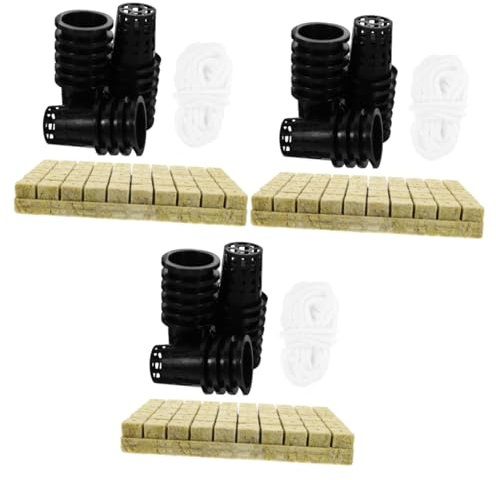 BESPORTBLE 3sätze Hydroponik Anzuchtsystem Kit Mit Mineralwolle Und Selbstbewässerung Pflanzkörbe Und Schnur Für Blumen Und Gemüse Für Indoor-