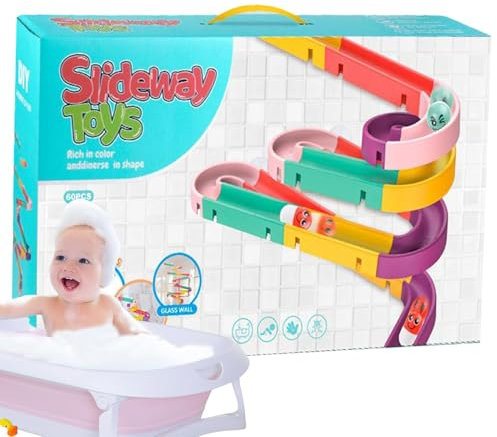 Badewanne Wasserrutsche Spielzeug - Wasserspur Rutsche, Kinder Duschspielzeug | Bildungsbadesrutschspur, Saugnapfbecher Wasserstraße, DIYS -Wasserflussspielzeug, interaktives Badspiel für