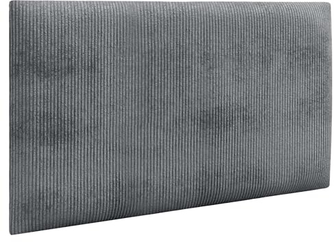 DHOME Gepolsterte Premium Cord Paneele Selbstklebend für Wände Schallabsorbierend Stoßfest Ideal für Kopfteile Dekoration Zuhause und Schlafzimmer (Dunkelgrau, 50x40cm)