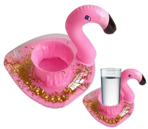 BIRLOZA 2 Stück Aufblasbares Flaschenhalter,Getränkehalter für Pool, Aufblasbarer Pool Getränkebecher,Beachparty Aufblasbar Getränkehalter, für Kinder Familie Pool Party(Tier)