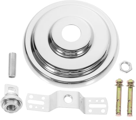 Alipis Schwere Deckenabdeckungsplatte aus Metall in Silber mit Expansion Schrauben und Bogenhalterung für Pendelleuchten und Kronleuchter zur Wohnkultur und Kabelversteck Zufälliger Stil