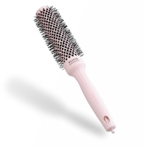 Olivia Garden Expert Blowout Speed – Pastellrosa - 35 - Keramisk rundborste med extra lång kropp för 25% snabbare föningar