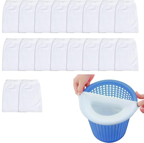20Pièces Filtre Skimmer Piscine,Panier de Bassin Sol Bache Epuisette Filet Couvercle Filtrante,Anti Sable Filtrantes Joint Tapis Liner Net Skim Chlore Prefiltre,pour Aquarium Pool Exterieur Fontaine