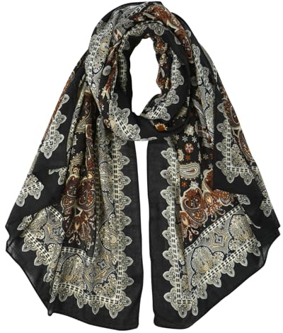 DAMILY Schals Damen Schöner Weicher Halstuch für Frauen mit Paisley Muster Langer Festliche Stola