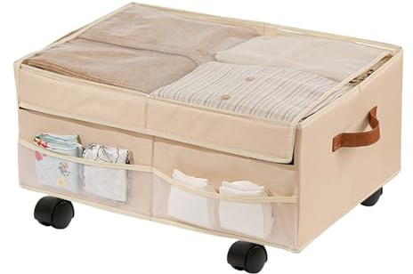 Contenitore arrotolabile | per bagagliaio, impermeabile con ruote per auto, dormitorio, posto di lavoro, università, campeggio, viaggi e camera da letto
