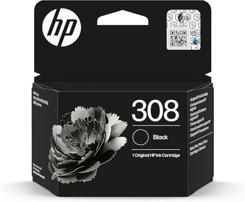 Cartouche d'encre HP 308 noire - Pour imprimantes tout-en-un ENVY 6122e 6532e 6520e 6132e 6530e 6120e 6110e 6558e 6110e 6130e