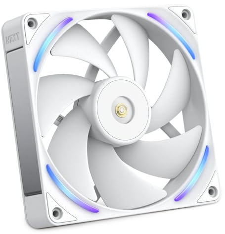 NZXT F140X - 140mm PWM RGB Performance-Lüfter - Weiß | 140mm Performance RGB-Lüfter mit max. Airflow und statischem Druck. High-RPM-Kühlung mit CAM-synchroner Beleuchtung.