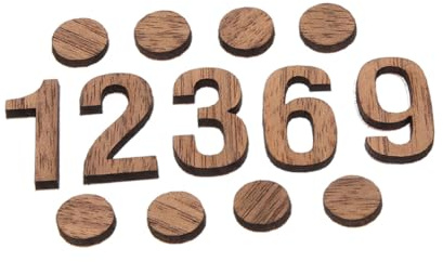 DOITOOL 1 Satz Holz Uhrziffern für Wanduhr, Ersatzteile für Selbstgemacht | Römische Ziffern, Teile für Uhrwerke und Bastelprojekte, 1 Satz Zubehör für Wanduhren