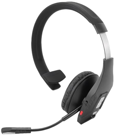 VBESTLIFE Auricolare Bluetooth Trucker, Cuffie Wireless con Microfono AI Doppio Cancellazione del Rumore, Cuffie per PC con Orario di Lavoro di 70 Ore per Telefoni Cellulari, Computer