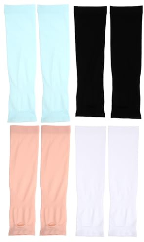 CALLARON Manchettes Anti-soleil pour Garçon et Filles en Nylon et Spandex, 4 Paires Confortables et Extensibles pour Protection UV Lors D'activités Estivales en Plein Air