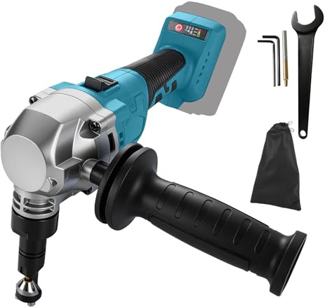 Cordless Metal Nibbler Compatible with Makita 18V, 2200RPM 800W Brushless Sheet Steel Cutter, 360° Rotating Blades, 3 Speed for Cutting Stainless Steel, Aluminium Metal (No Battery)