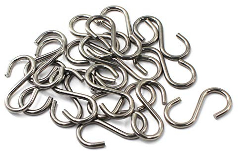 Flomore M2 S-Haken, 304 Edelstahl, S-Form, zum Aufhängen von Mänteln, Handtüchern, Pflanzen, 50 Stück