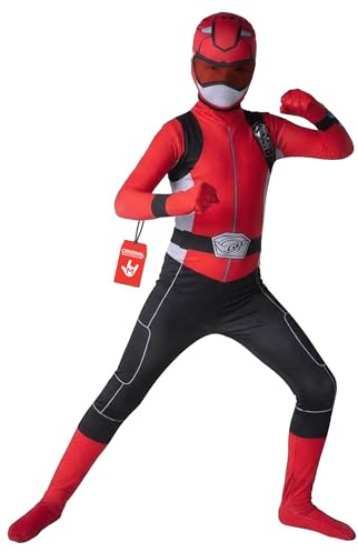 Morphsuits Röd Superhjältedräkt för Barn, Helkroppsdräkt med Visir & Huva, Halloweenkostym Pojkar Flickor, M