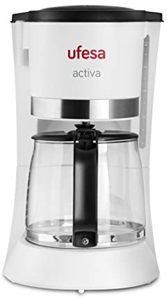 Ufesa CG7123 Activa - Macchina per Caffè Americano, Capacità 12 tazze, 1.2 L, Filtro Permanente, Disconnessione Automatica, Valvola Salva goccia, 680 W, (Funzione Mantieni Caldo), BPA Free