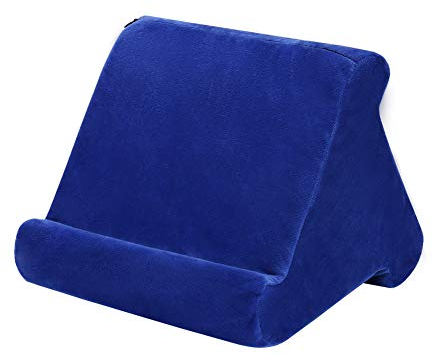 Tablet-Kissenhalter, faltbarer iPad-Ständer für Schoß, Bett und Schreibtisch, Tablet, weiches Pad-Dock mit Tasche, kompatibel mit iPad Pro 12.9, 10.5, 9.7 Air Mini 6, 5, 4, 3, Kindle, E-Readern (blau)