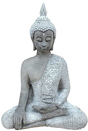 stoneandstyle Steinfigur sitzender meditierender Shiva frostfest massiver Steinguss