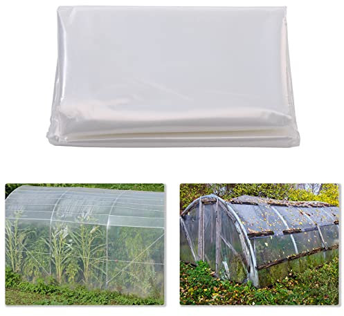 lulalula Film en plastique transparent pour serre de jardin, 3 × 6 m, épaisseur de film en polyéthylène pour serre de jardin, agriculture