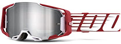 100% ARMEGA Oversized Deep Red 22, Sportbrille, Silber Flash (Silber), Unisex, Erwachsene