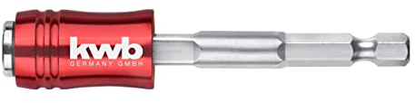 kwb Porte-embout 2 en 1 à changement rapide avec tige hexagonale E 6,3 1/4 pour embouts et douilles, 74 mm de long, pour perceuses sans fil, en acier au chrome vanadium et aluminium
