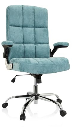MyBuero 729438 Fauteuil de Direction Relax WD 100 Velours Menthe Fauteuil pivotant réglable en Hauteur avec Haut Dossier Ergonomique
