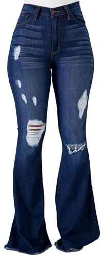 PEIHOT High Waisted Bell Bottom Jeans for Women 90s Ripped Stretchy Flare Jeans Wide Leg Bootcut Denim Pants 2025 Trendy