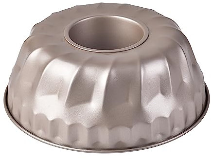 Bakeley Tube Cake Pan, 10-Inch Non-Stick Vortex-Shaped Tube Pan Kugelhopf Mold for Oven and Instant Pot Baking (Champagne Gold)