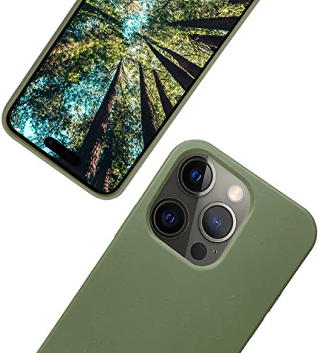 eplanita Bio Hülle für iPhone 15 Pro, Pflanzenfaser, Fallschutz Cover, Langlebig und Nachhaltig (Khaki, für iPhone 15 Pro)